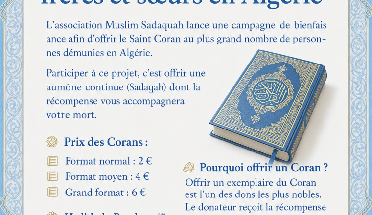 Offrir un Coran en Algérie