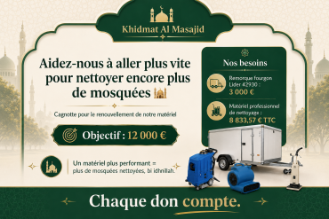 Un meilleur matériel pour nettoyer plus de mosquées