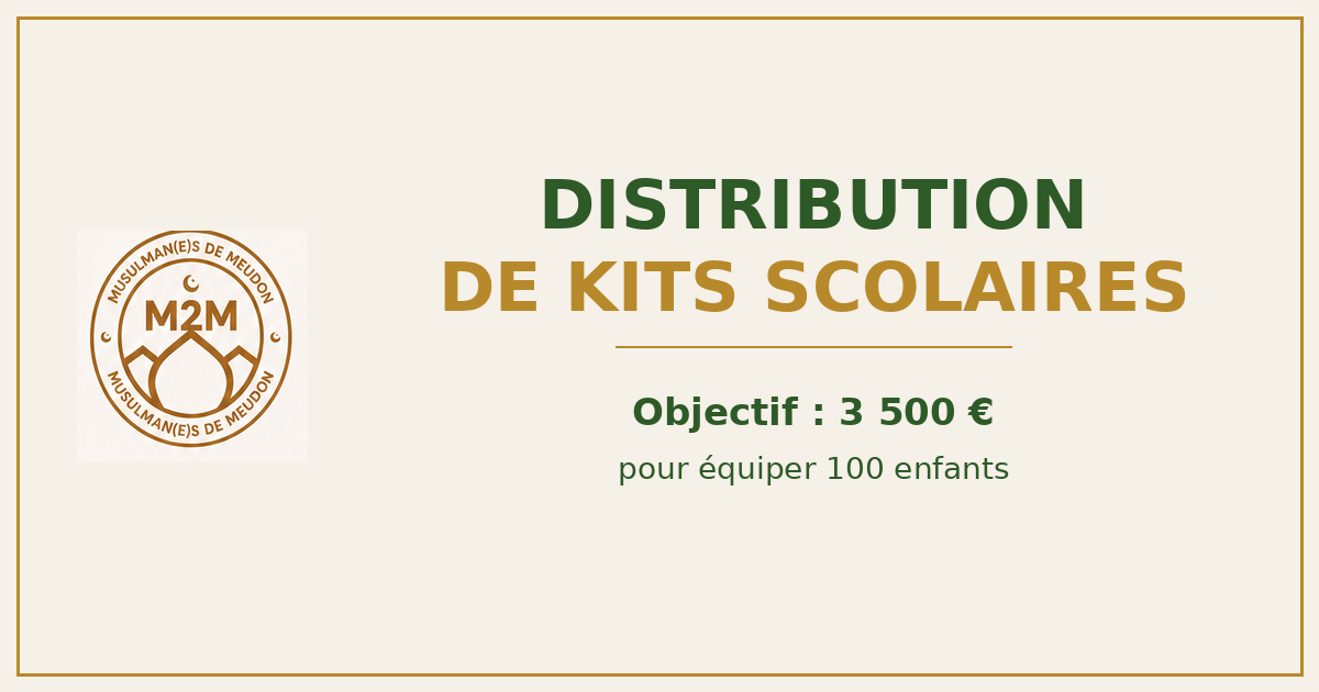 🎒Distribution de Kit scolaire à Meudon 