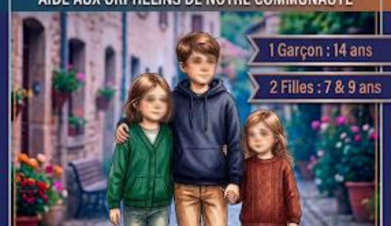Soutien aux 3 enfants orphelins de père et de mère.