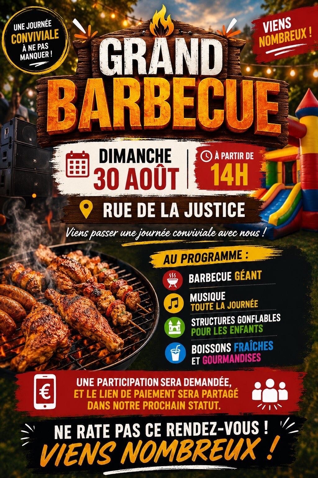 Barbecue à la justice le 30 Août 2026