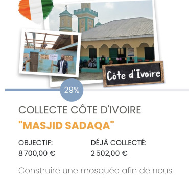 Mosquée SADAQA en Côte d’Ivoire 