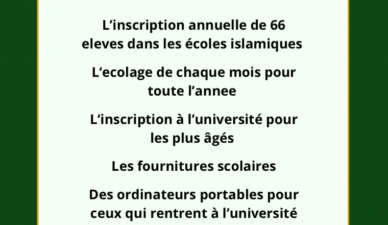 L’éducation de 66 musulmans