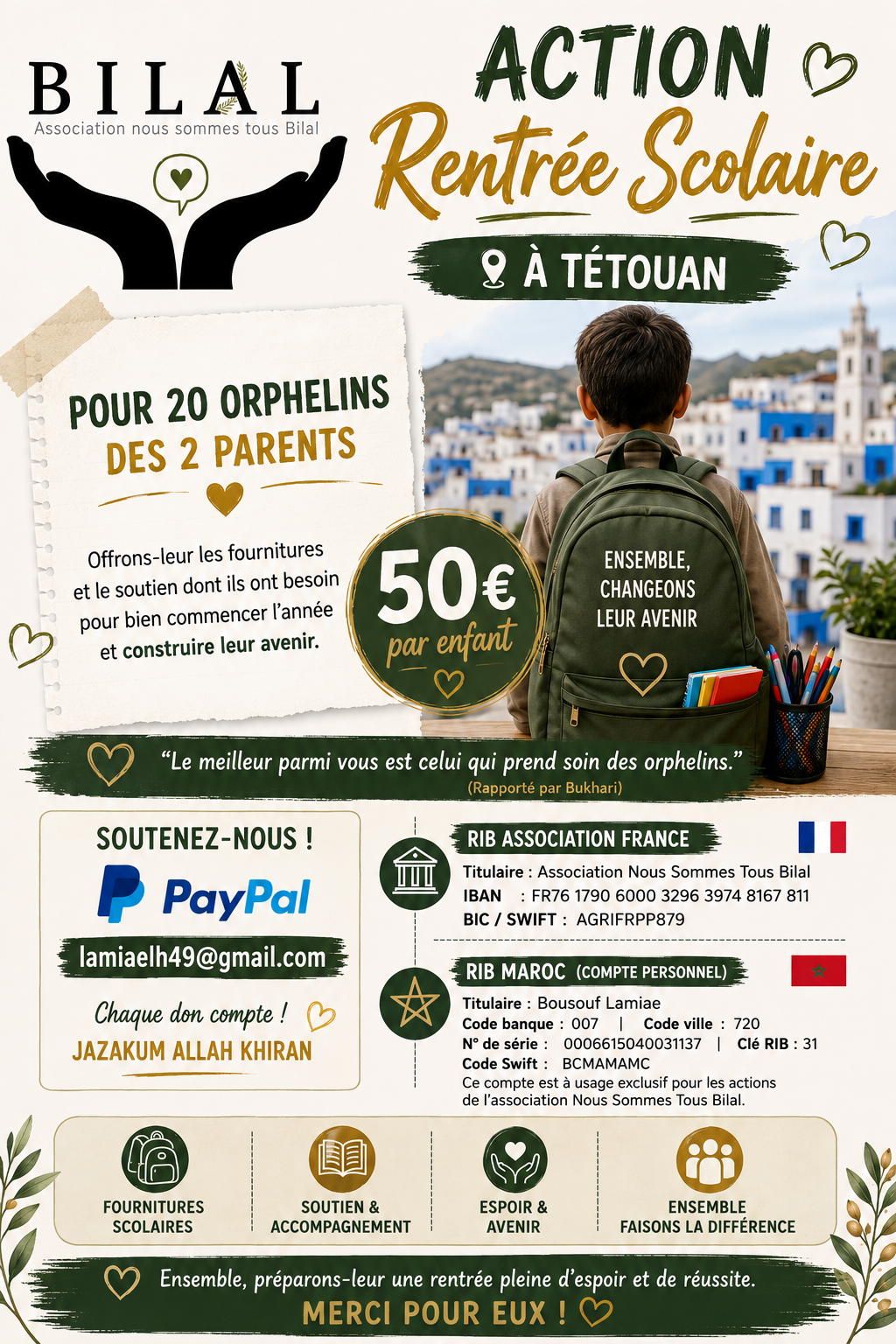 Scolarisons 20 orphelins 