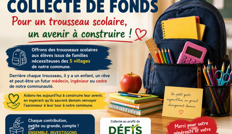 Un trousseau scolaire aujourd’hui, un avenir demain !