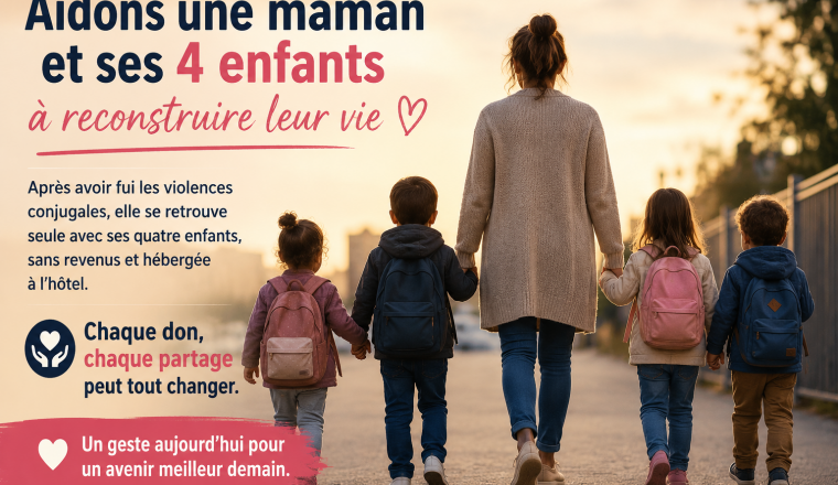 Aider une maman victime de violences conjugales et ses 4 enfants à reconstruire leur vie