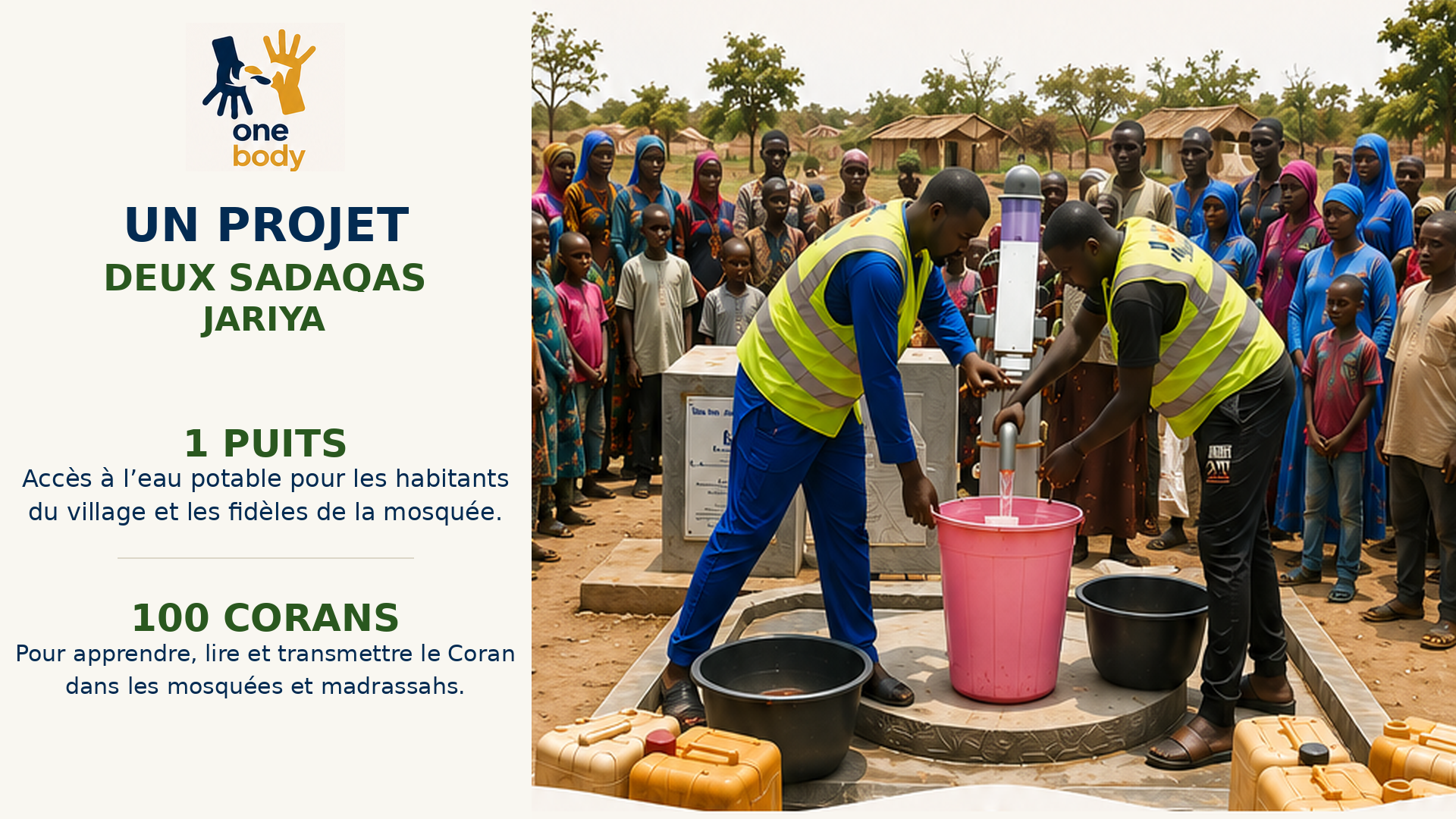Un projet, deux Sadaqas Jariya : 1 Puits & 100 Corans
