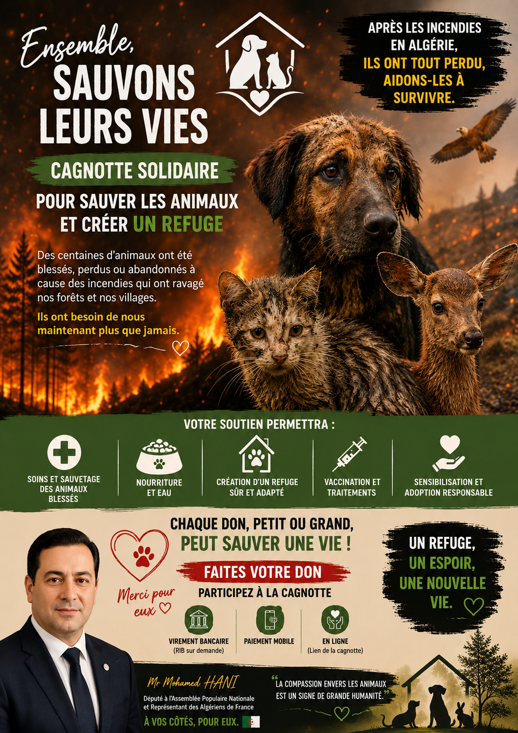 Sos Animaux incendies Algerie 2026