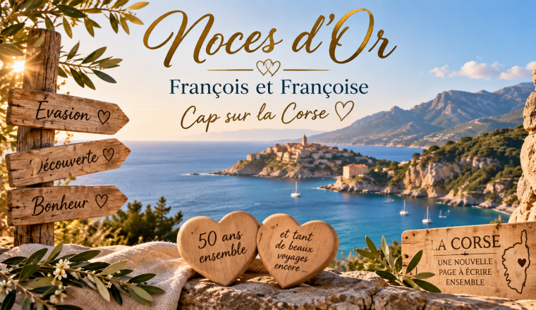 🎁 Noces d'or François et Françoise - ❤️ Cap sur la Corse ❤️ 