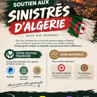 soutiens au sinistrée touché par les incendies en Algérie 