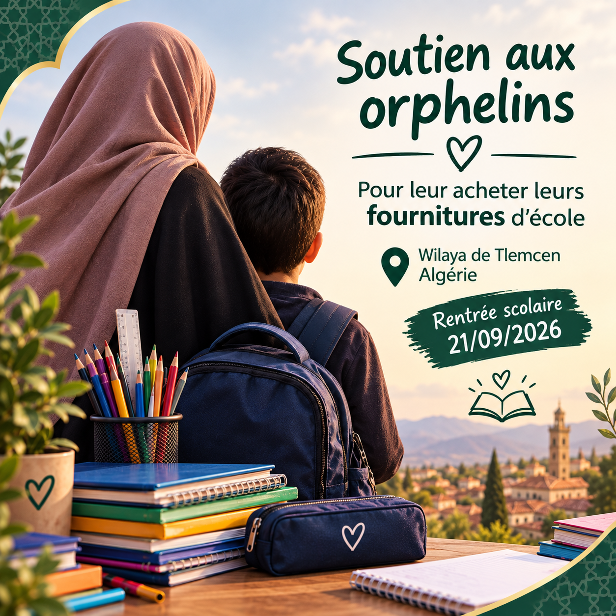 Aidez les orphelins de Tlemcen à faire leur rentrée scolaire dans la dignité