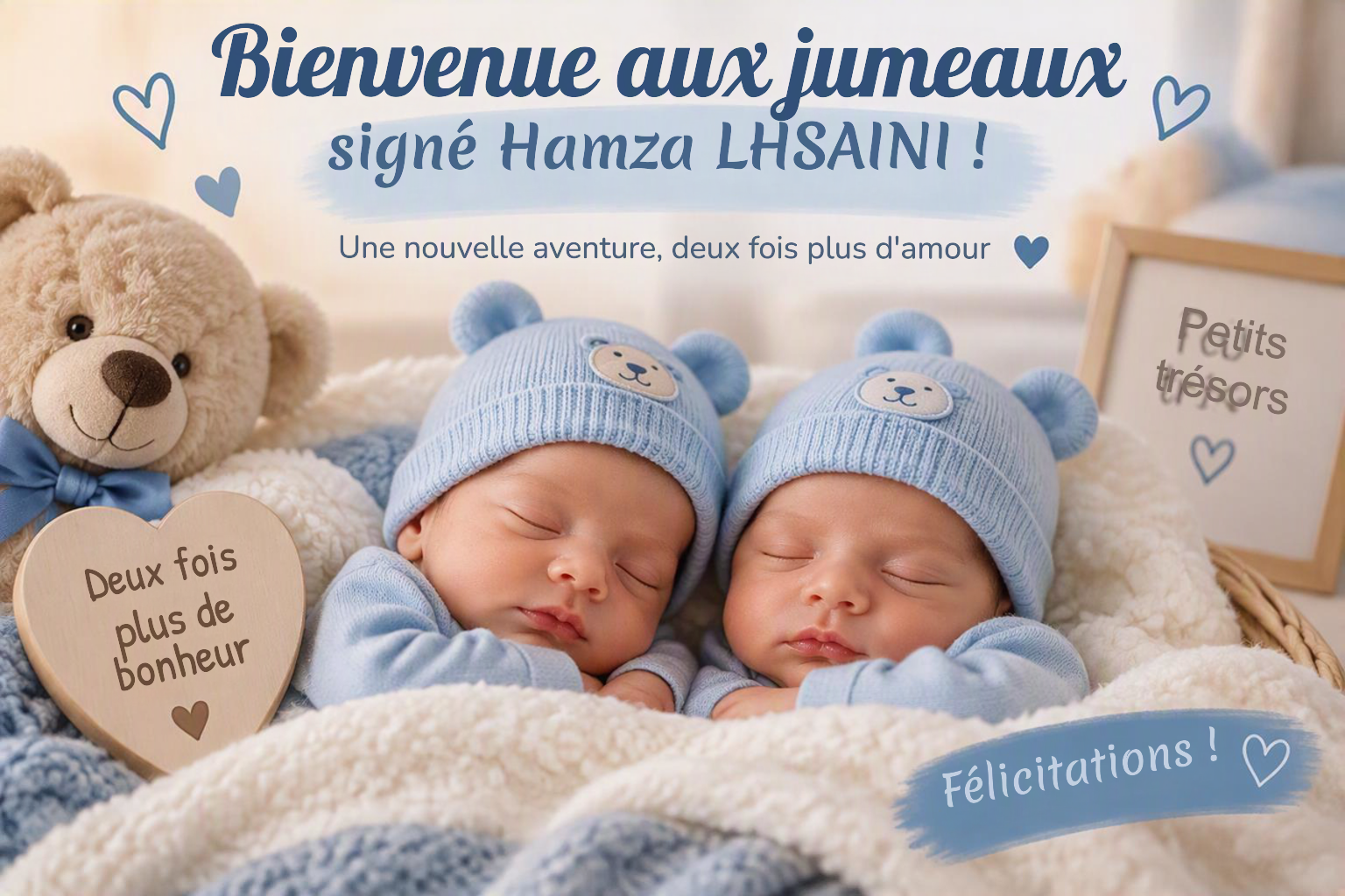 🎁 Cagnotte de naissance pour les jumeaux de Hamza LHSAINI