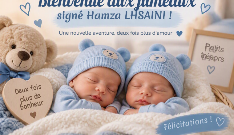 🎁 Cagnotte de naissance pour les jumeaux de Hamza LHSAINI