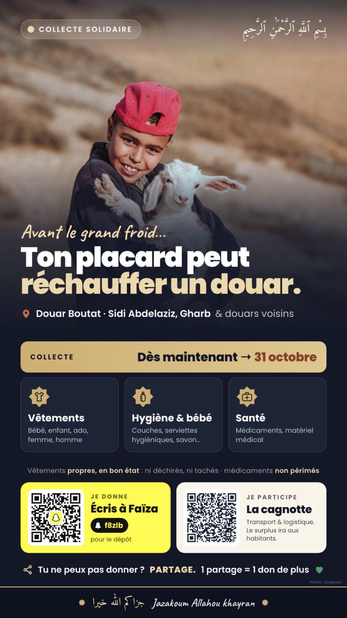 Frais de transport et logistique pour la récolte de vêtements 