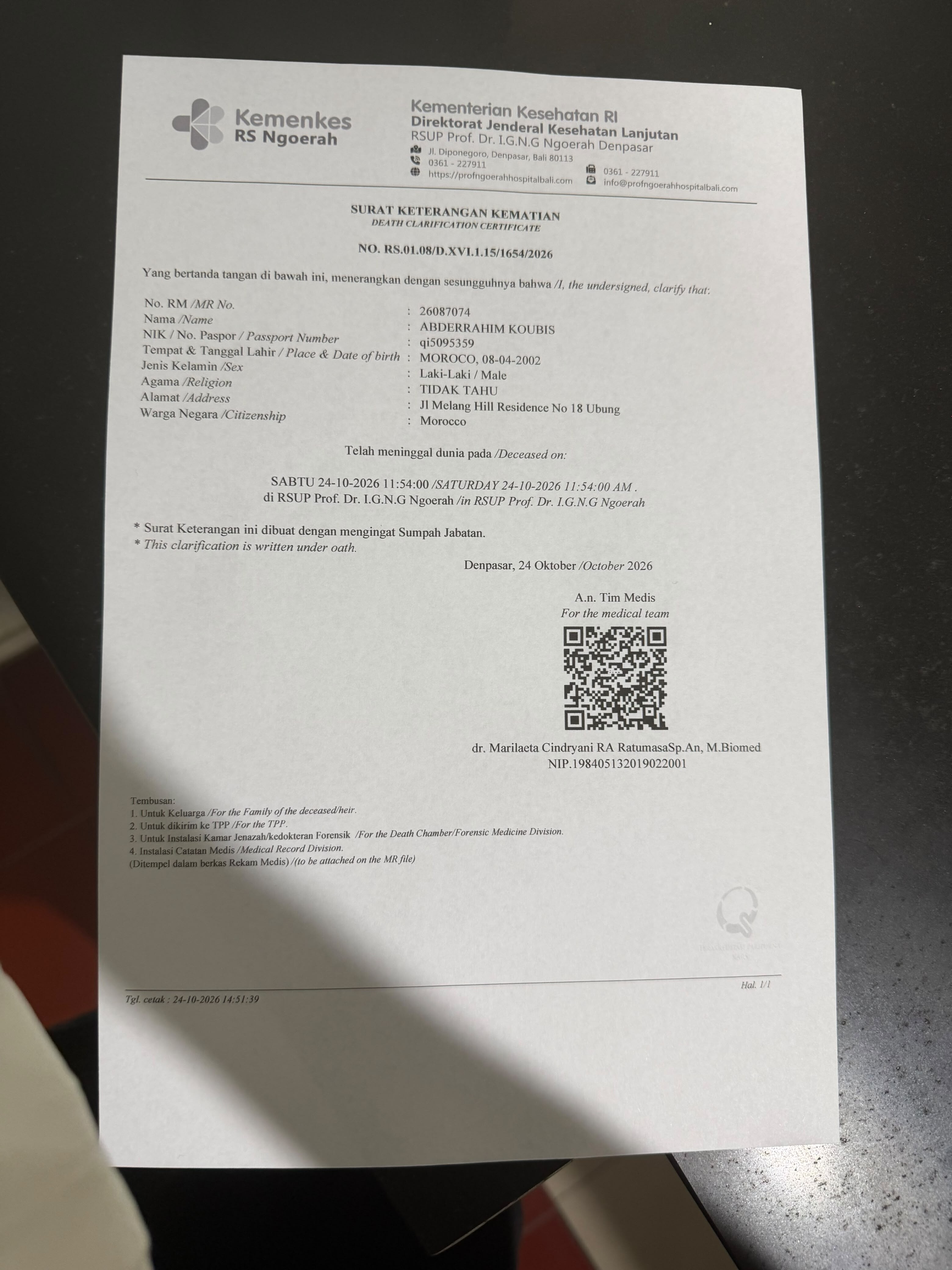 Imagen justificativa de la recaudación